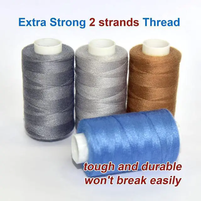 Alt view image 3 of 6 - All Purpose Sewing Thread-4 Spools of Hand Polyester Sewing Thread for Hand and Machine Sewing(Gray-Toned Blue-Brown Advanced Color)