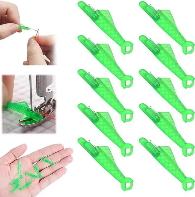 Main image of 10 Pcs Fish Mouth Sewing Machine Needle Threader,2024 New Upgraded Automatic Sewing Needle Threader,Simple Needle Threader Tool,Quick Sewing Machine Cycle Simple Needle Threader Tool (Green)