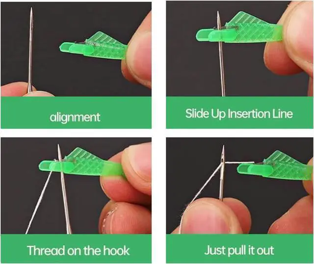 Alt view image 5 of 7 - 10 Pcs Fish Mouth Sewing Machine Needle Threader,2024 New Upgraded Automatic Sewing Needle Threader,Simple Needle Threader Tool,Quick Sewing Machine Cycle Simple Needle Threader Tool (Green)
