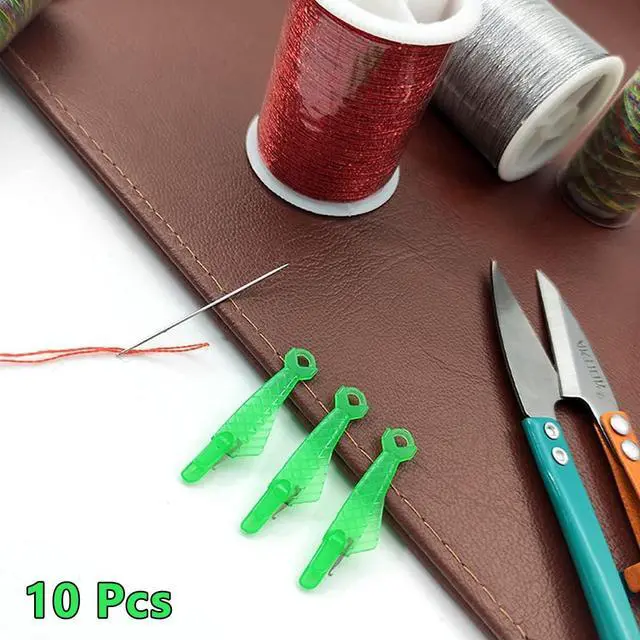 Alt view image 7 of 7 - 10 Pcs Fish Mouth Sewing Machine Needle Threader,2024 New Upgraded Automatic Sewing Needle Threader,Simple Needle Threader Tool,Quick Sewing Machine Cycle Simple Needle Threader Tool (Green)