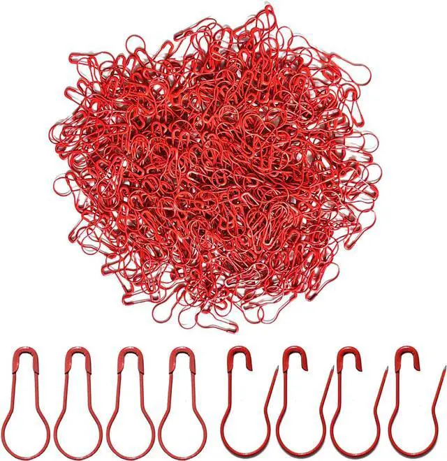 Main image of 500 Pcs Red Bulb Pins 0.8" Gourd Safety Pins for Craft Project, Home Accessories