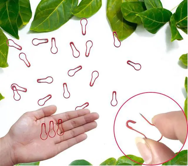 Alt view image 4 of 7 - 500 Pcs Red Bulb Pins 0.8" Gourd Safety Pins for Craft Project, Home Accessories