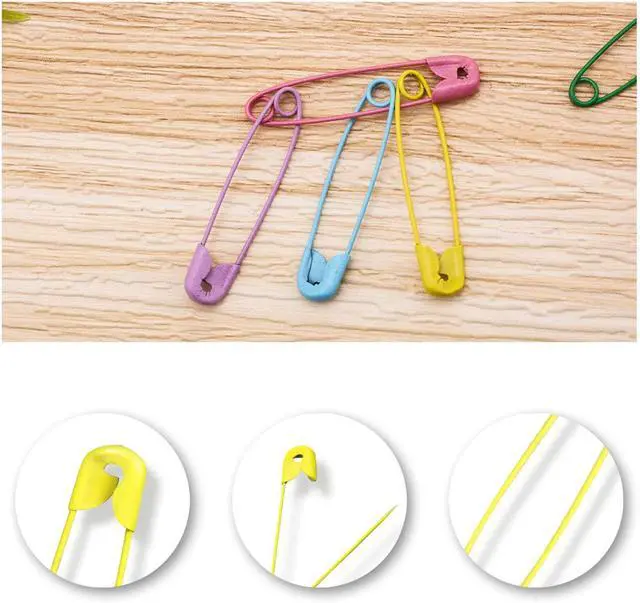 Alt view image 4 of 6 - KINBOM 100pcs 1.26inch Small Safety Pins Assorted, with Plastic Case Stainless Steel Colorful Safety Pins Bulk for Clothes Sewing Jewelry Crafts DIY (Multicolored)