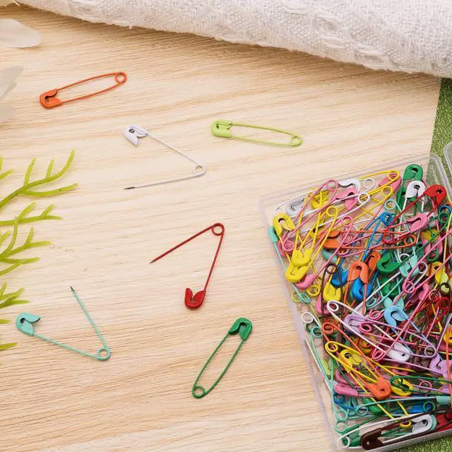 Alt view image 5 of 6 - KINBOM 100pcs 1.26inch Small Safety Pins Assorted, with Plastic Case Stainless Steel Colorful Safety Pins Bulk for Clothes Sewing Jewelry Crafts DIY (Multicolored)
