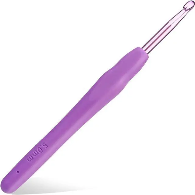 Main image of kgxulr Crochet Hook, 5 mm Crochet Needles, Ergonomic Crochet Hooks | Crochet Hooks for Arthritic Hands, Beginners and Handmade DIY with Aluminum Soft Grip Rubber Handle