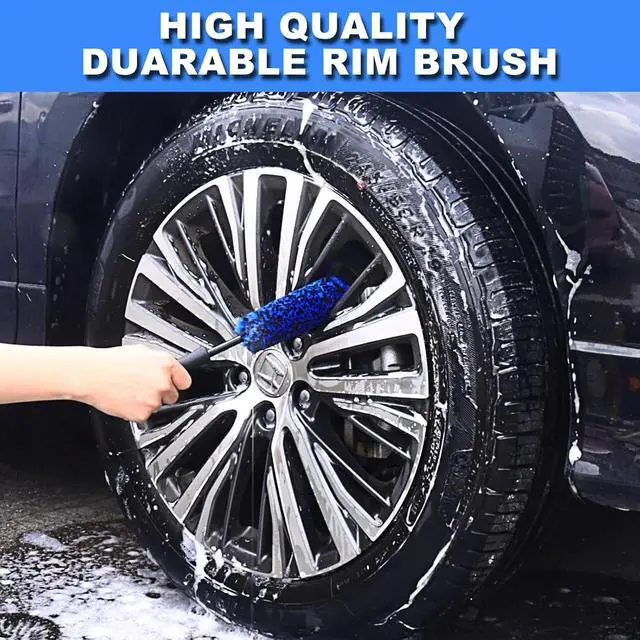 Alt view image 6 of 7 - 3PCS Wheel Brush Kit for Cleaning Wheel and Tire, Wheel and Rim Brush, Car Detailing Brushes, Bendable & Durable Car Wheel Rim Cleaner Brush Set,Car Detailing Cleaning Brush Supplies Kit