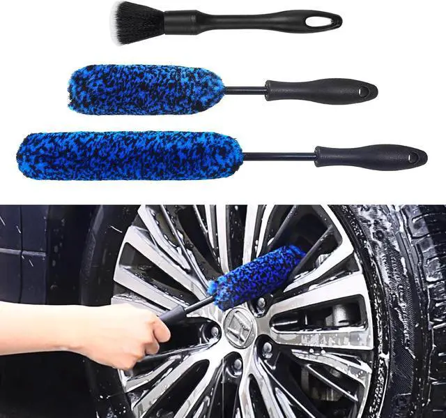 Alt view image 7 of 7 - 3PCS Wheel Brush Kit for Cleaning Wheel and Tire, Wheel and Rim Brush, Car Detailing Brushes, Bendable & Durable Car Wheel Rim Cleaner Brush Set,Car Detailing Cleaning Brush Supplies Kit