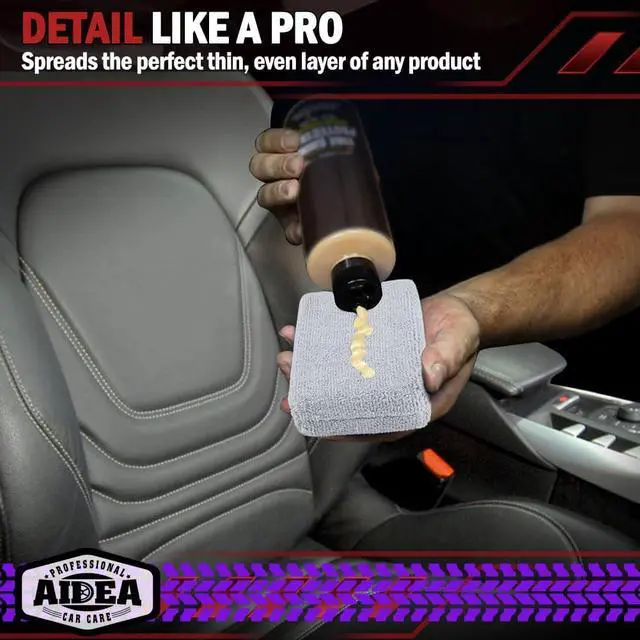 Alt view image 5 of 7 - AIDEA Microfiber Applicator Pad-8 Pack, Car Wash Sponge, Grey | Microfiber Sponge and Cleaning Pads, Perfect for Effortless Wax, Sealant, Conditioner Application, Car Detailing Supplies