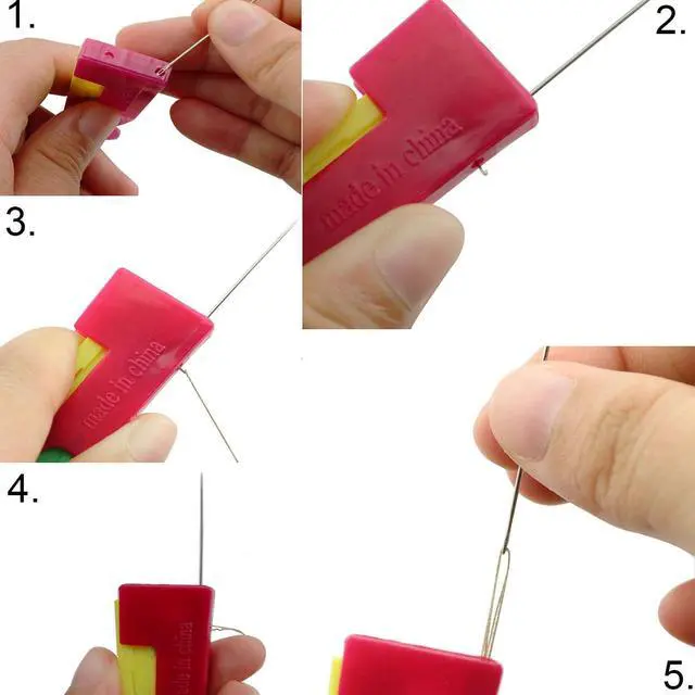 Alt view image 4 of 6 - GSLSTGS 5PCS Automatic Sewing Needle Device Threader Thread Device Needle Threader for Hand Stitching and Sewing Machine Needle (Color Mixing-5Pcs)