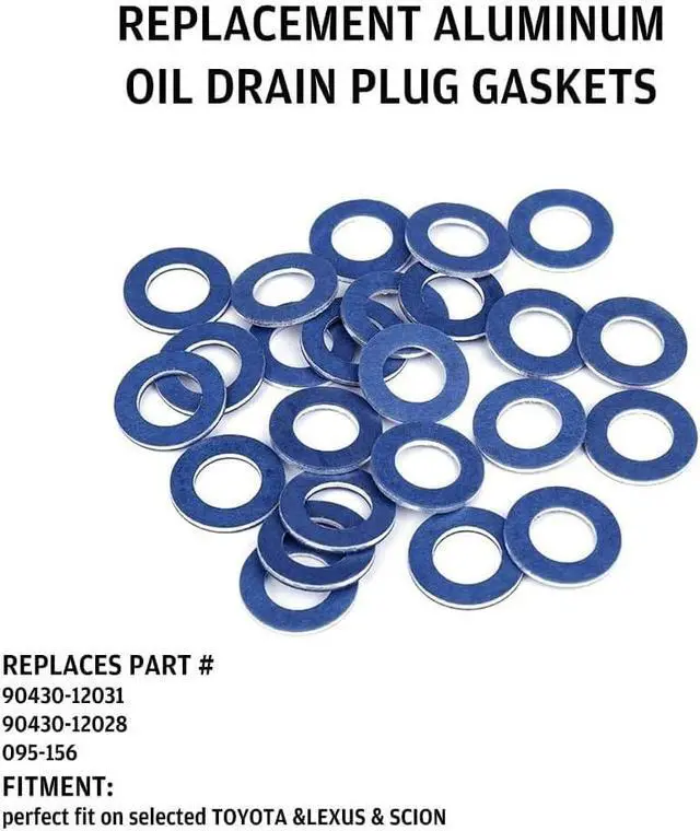 Alt view image 2 of 3 - 90430-12031 (24Pcs) Aluminum Oil Drain Plug Gaskets Fits for Toyota Lexus Scion Crush Washer Seals Replaces# 9043012031