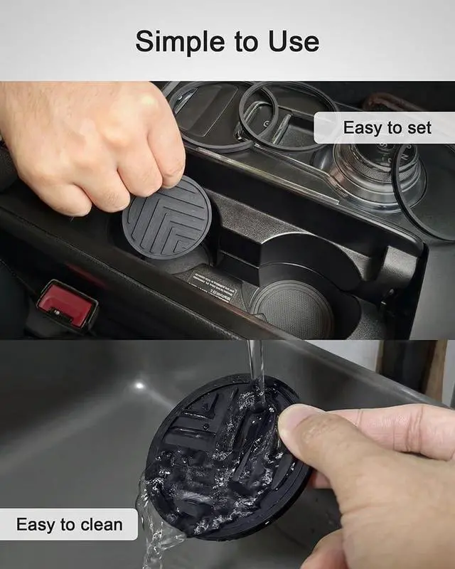 Alt view image 6 of 6 - FitRing Car Cup Holder Coasters, Multi-Size, 2.75"-3.54", 2 Pack | 5 size choices help select a coaster diameter closer to the diameter of your cup holder base than a fixed-size coaster