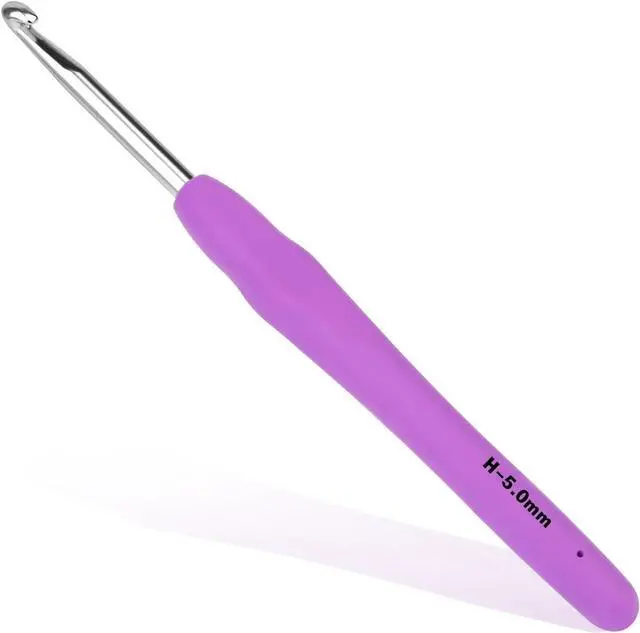 Main image of SHWAKK Crochet Hook, 5.0 mm Ergonomic Crochet Hook for Arthritic Hands | Crochet Needles, Knitting Needles with Soft Handle Beginners and Experienced Hobbyists (5.0 mm)
