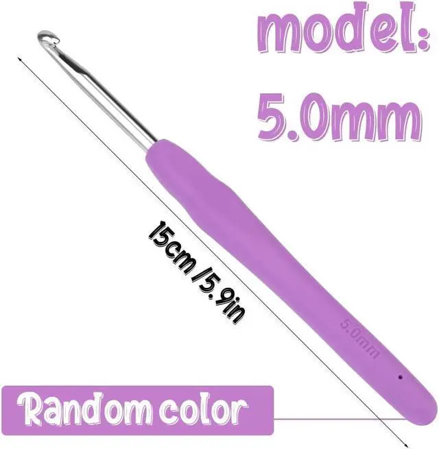 Alt view image 2 of 7 - SHWAKK Crochet Hook, 5.0 mm Ergonomic Crochet Hook for Arthritic Hands | Crochet Needles, Knitting Needles with Soft Handle Beginners and Experienced Hobbyists (5.0 mm)