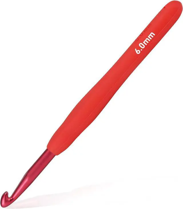 Main image of 6mm Crochet Hook, Super Smooth 6 mm Ergonomic Crochet Hooks for Beginners | Comfort Crochet Needle for Arthritic Hands, Knitting Needles with Soft Handle,1 Pack