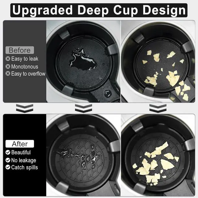 Alt view image 2 of 5 - SINGARO Car Cup Holder Coaster, Silicone Cup Holder Insert, Universal Non-Slip Cup Holders, Car Accessories Interior for Women and Man Interior Sets 4 Pack Black