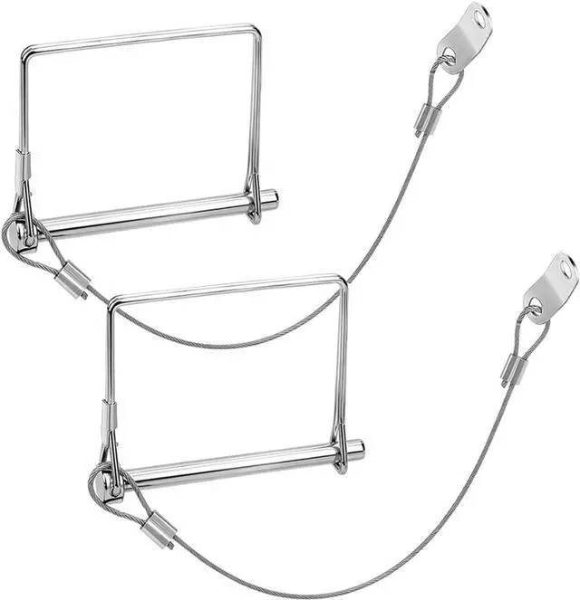 Main image of 2 Pack 5/16"x4"Trailer Coupler Pin with Anti-Loss Cable, Square Wire Lock Pin for Trailer Hitch Latch, Utility Trailer, Boat Trailer, Lawn Tractor, Secure Towing Accessories