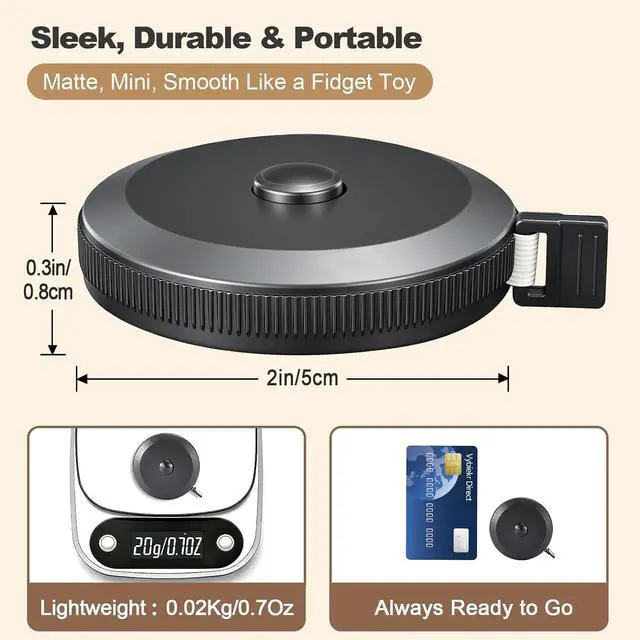 Alt view image 4 of 6 - Upgraded Soft Tape Measure, Measuring Tape for Body Measurements, Retractable Measuring Tape, Flexible Measuring Tape for Body, Sewing, Fabric, Tailor, Mini Tape Measure, 2 Pcs