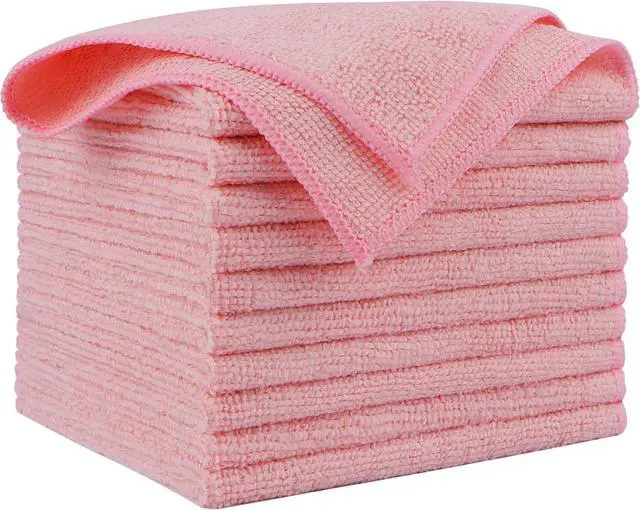 Main image of AIDEA Microfiber Cleaning Cloth Pink 10PK, Microfiber Towels 12×12" | Premium Car Cloths, Dusting Cloth Cleaning Rags, Cleaning Towels for SUVs, House, Kitchen, Workshops, Pink Car Accessories