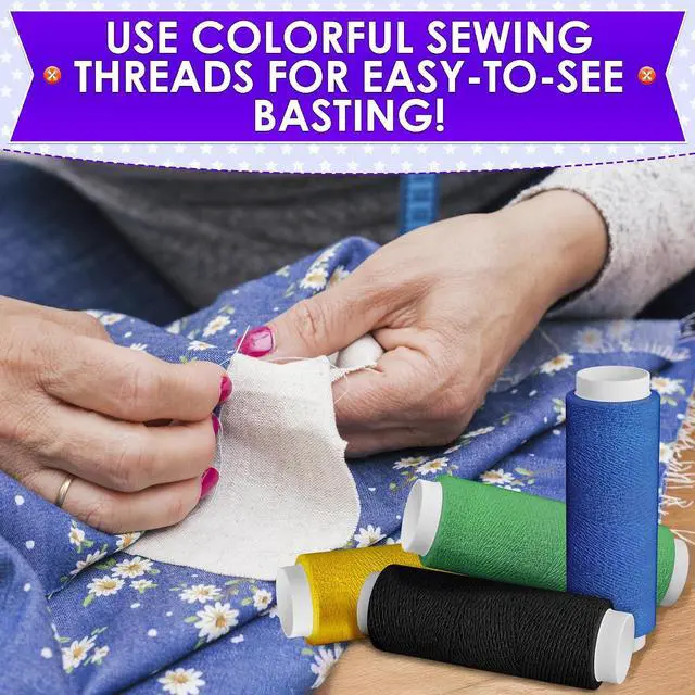 Alt view image 7 of 7 - Sewing Machine Thread Set - 39 Colors Polyester Thread for Sewing Machine & Hand Embroidery, 140 Yards Per Spool, Bright Colors that Won't Fade - Ensures Smooth Stitching with Most Fabrics