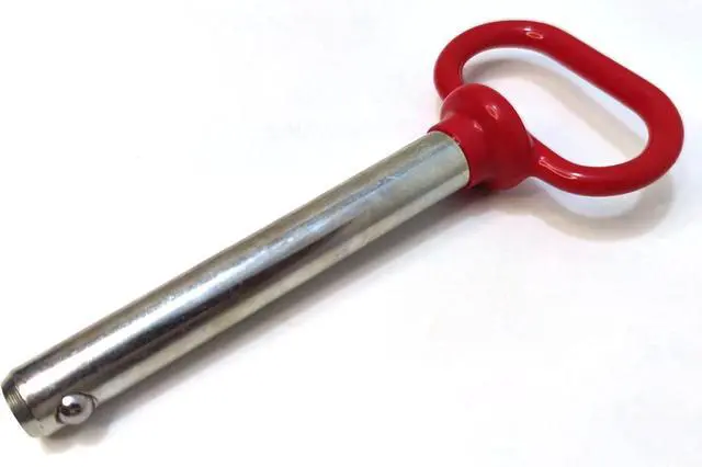 Alt view image 2 of 3 - 5/8" x 4" Red Handle Detent Pin ,Head Towing Hitch Pin,Safety Coupler Locking Pin,Detent Pin