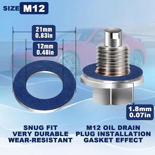 Alt view image 4 of 6 - DCWecher 25-Pack 90430-12031 M12 Oil Drain Plug Gasket, M12 Crush Washer | Aluminum Washer for Selected Toyota Lexus Scion Oil Pan Drain Plug, Replaces 9043012031, for Oil Change and Garage Repair