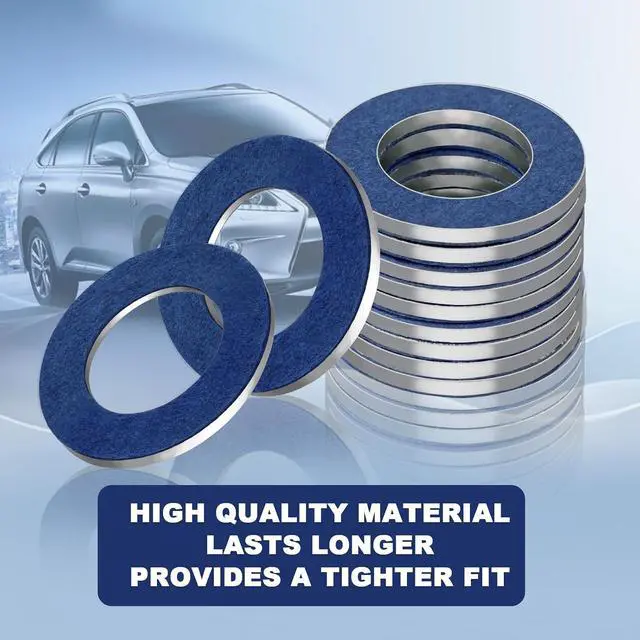 Alt view image 6 of 6 - DCWecher 25-Pack 90430-12031 M12 Oil Drain Plug Gasket, M12 Crush Washer | Aluminum Washer for Selected Toyota Lexus Scion Oil Pan Drain Plug, Replaces 9043012031, for Oil Change and Garage Repair