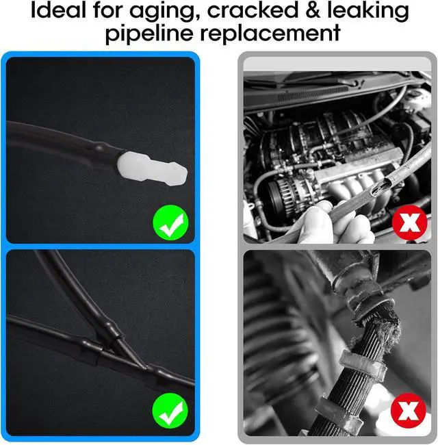 Alt view image 6 of 7 - 13Ft Windshield Washer Hose Repair Kit with 12 Connectors | Premium Universal Wiper Fluid Hose Replacement, Sturdy Durable Tube for Car, Truck, SUV