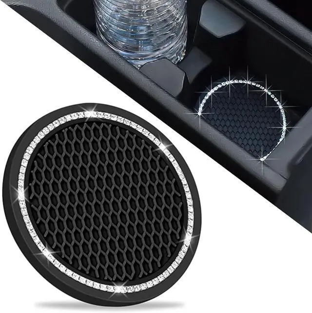 Main image of Car Cup Holder Coasters, Bling Cup Holder Insert Coaster Car Interior Accessories-2.75 inch Silicone Anti Slip Car Coaster-Universal (Pack of 2) DBlosp