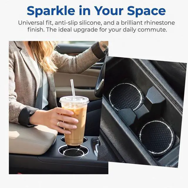 Alt view image 3 of 6 - Car Cup Holder Coasters, Bling Cup Holder Insert Coaster Car Interior Accessories-2.75 inch Silicone Anti Slip Car Coaster-Universal (Pack of 2) DBlosp