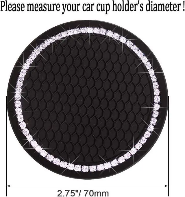 Alt view image 5 of 6 - Car Cup Holder Coasters, Bling Cup Holder Insert Coaster Car Interior Accessories-2.75 inch Silicone Anti Slip Car Coaster-Universal (Pack of 2) DBlosp