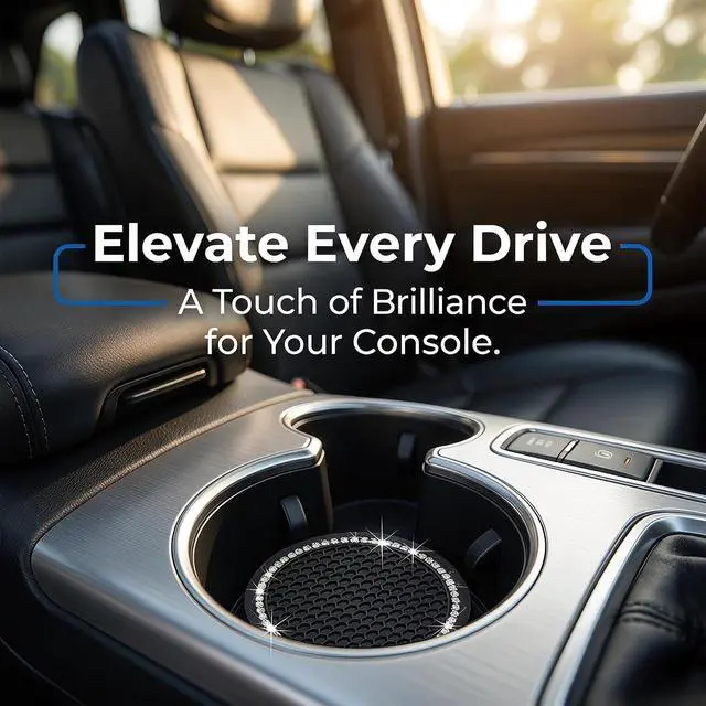 Alt view image 6 of 6 - Car Cup Holder Coasters, Bling Cup Holder Insert Coaster Car Interior Accessories-2.75 inch Silicone Anti Slip Car Coaster-Universal (Pack of 2) DBlosp
