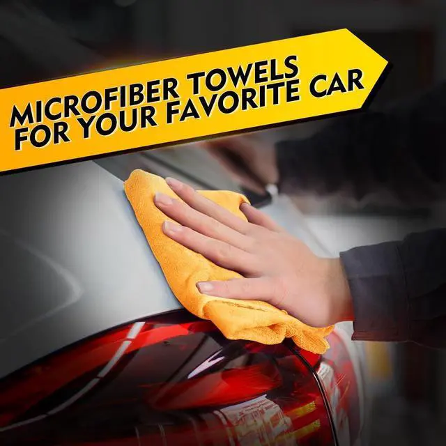 Alt view image 4 of 7 - HOMEXCEL Yellow Microfiber Cleaning Cloths 12 Pack, 12.5 x 12.5 inch Microfiber Towel for Cars, Ultra Absorbent Car Washing Cloth, Lint Free Streak Free Cleaning Rags for Car, Kitchen, and Window