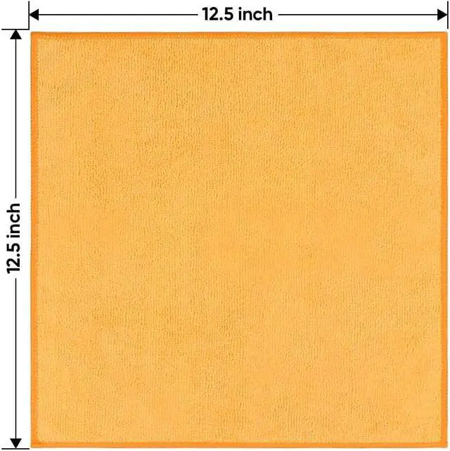 Alt view image 2 of 7 - HOMEXCEL Yellow Microfiber Cleaning Cloths 12 Pack, 12.5 x 12.5 inch Microfiber Towel for Cars, Ultra Absorbent Car Washing Cloth, Lint Free Streak Free Cleaning Rags for Car, Kitchen, and Window