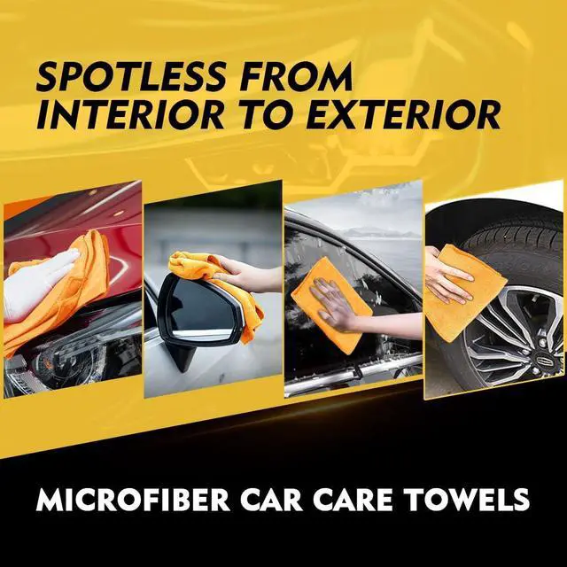 Alt view image 6 of 7 - HOMEXCEL Yellow Microfiber Cleaning Cloths 12 Pack, 12.5 x 12.5 inch Microfiber Towel for Cars, Ultra Absorbent Car Washing Cloth, Lint Free Streak Free Cleaning Rags for Car, Kitchen, and Window