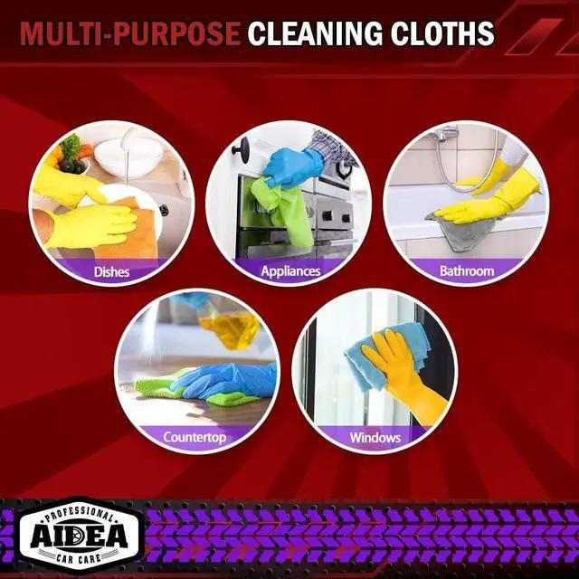 Alt view image 7 of 7 - AIDEA Microfiber Cleaning Cloth 12 Pack, Microfiber Towels for Cars, Soft & Absorbent Cleaning Rags, Premium Lint Free Shop Towels for House, Kitchen, Car, 12inx16in
