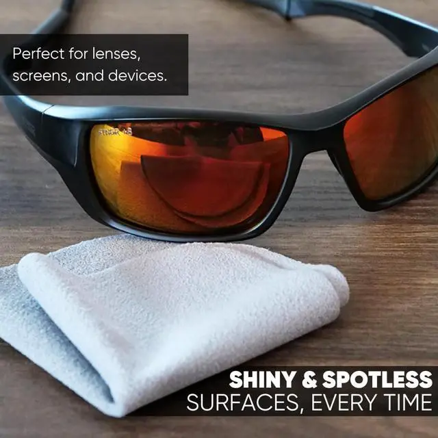 Alt view image 4 of 6 - Premium Lens Screen Cleaning Cloth by Microfiber Wholesale | Gray | 8x8 | 10pk | Soft Microfiber Suede | Compact Size Reusable | No Lint Scratch-Free Durable | Lenses Screens iPads