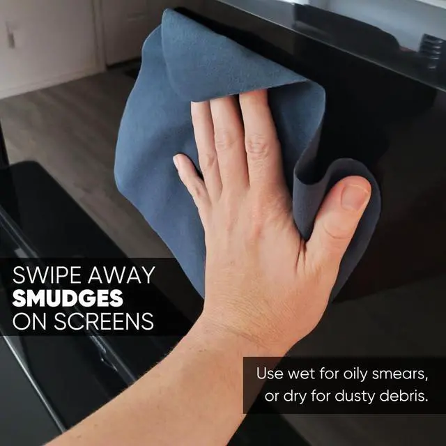 Alt view image 5 of 6 - Premium Lens Screen Cleaning Cloth by Microfiber Wholesale | Gray | 8x8 | 10pk | Soft Microfiber Suede | Compact Size Reusable | No Lint Scratch-Free Durable | Lenses Screens iPads