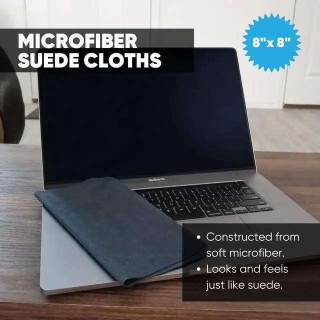 Alt view image 2 of 6 - Premium Lens Screen Cleaning Cloth by Microfiber Wholesale | Gray | 8x8 | 10pk | Soft Microfiber Suede | Compact Size Reusable | No Lint Scratch-Free Durable | Lenses Screens iPads