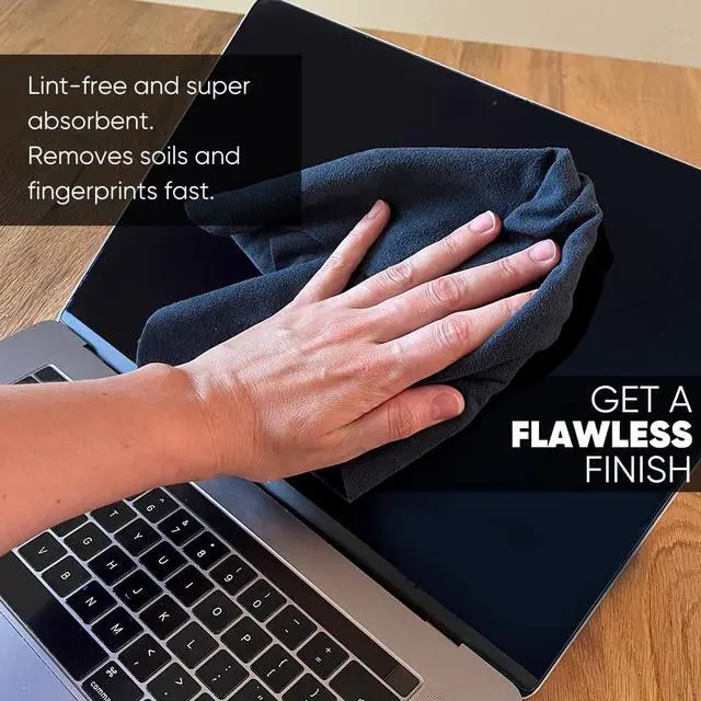 Alt view image 3 of 6 - Premium Lens Screen Cleaning Cloth by Microfiber Wholesale | Gray | 8x8 | 10pk | Soft Microfiber Suede | Compact Size Reusable | No Lint Scratch-Free Durable | Lenses Screens iPads