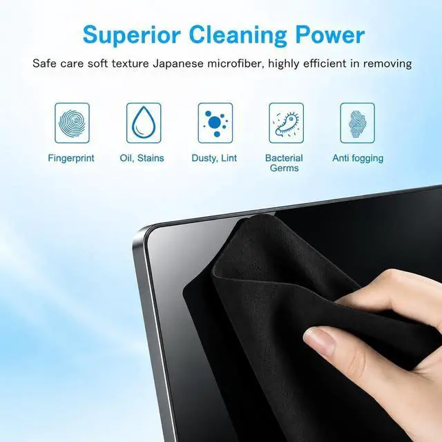 Alt view image 3 of 7 - Microfiber Liner Cleaning Cloth 15" 16" MacBook Air/MacBook Pro Screen Keyboard Imprint Protection, Keyboard Protector Compatible with MacBook Air 15.3" /MacBook Pro 15"/MacBook Pro 16"-Black