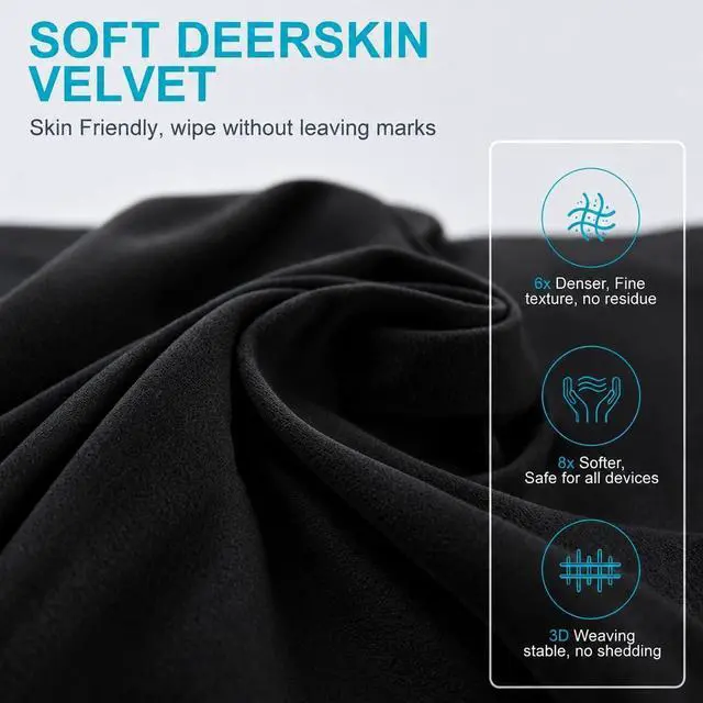 Alt view image 4 of 7 - Microfiber Liner Cleaning Cloth 15" 16" MacBook Air/MacBook Pro Screen Keyboard Imprint Protection, Keyboard Protector Compatible with MacBook Air 15.3" /MacBook Pro 15"/MacBook Pro 16"-Black