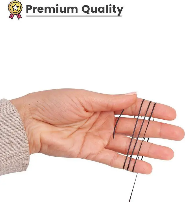 Alt view image 3 of 6 - Waxed Thread, Strong Thread for Leather, Upholstery, Shoe, Bag, incl. Needle (Colour: Black)