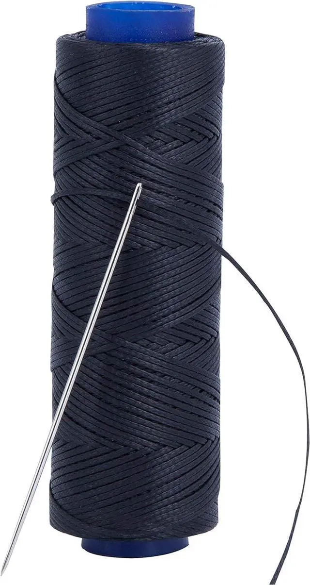 Main image of Waxed Thread, Strong Thread for Leather, Upholstery, Shoe, Bag, incl. Needle (Colour: Black)