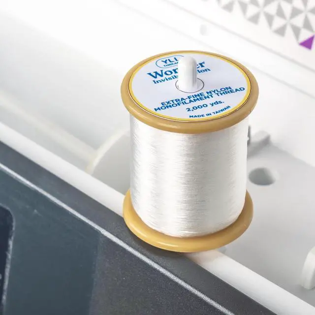 Alt view image 5 of 7 - YLI Threads Wonder Invisible Clear Nylon Monofilament Thread | Strong, Soft & Lightweight for Applique & Quilting 2000 Yard Spool