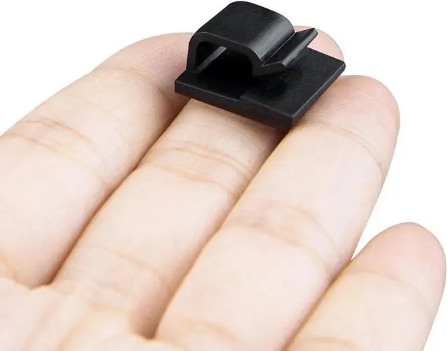 Alt view image 7 of 7 - SOULWIT 50 Pcs Self Adhesive Cable Management Clips, Cable Organizers Sticky Wire Clips Cord Holder for TV PC Laptop Ethernet Cable Desktop Home Office (Black)