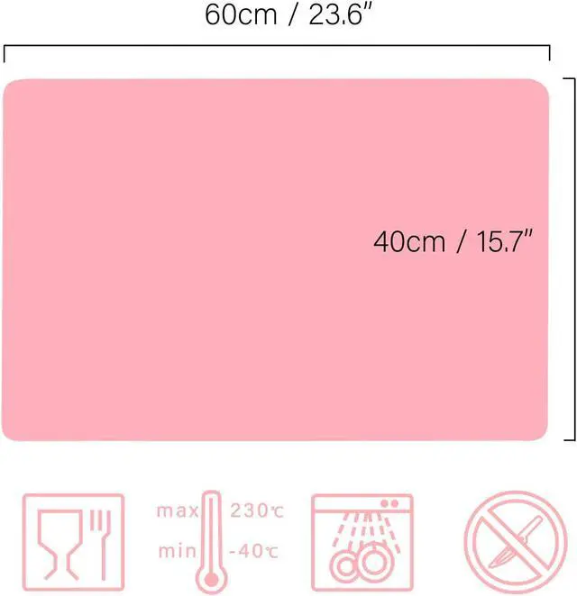 Alt view image 2 of 5 - Gartful Makeup Mat for Vanity, 23.6"x15.7" Pink Silicone Mat, X-Large Silicone Sheet for Crafts, Art, Resin Epoxy, Jewelry Casting Molds, Reusable Nonstick Countertop Protector, Multipurpose Table Mat