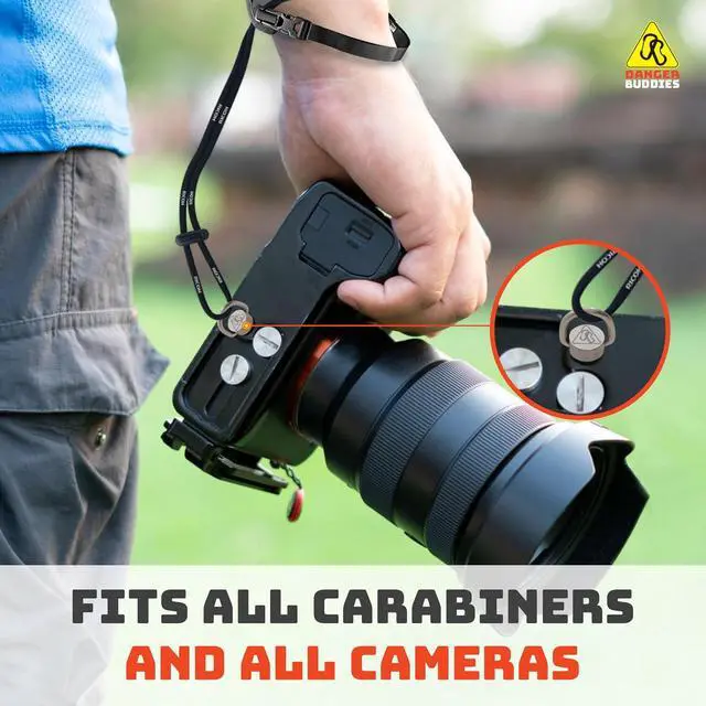 Alt view image 3 of 7 - Camera Carabiner D-Ring Lanyard Tether - Easily Attach a Carabiner or Strap to Your Camera with This 1/4-20 Tripod Mount D-Ring (1-Pack)