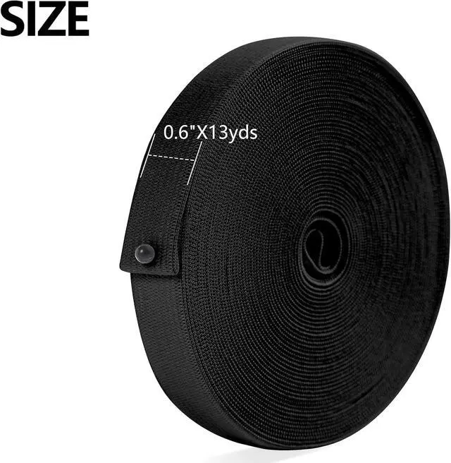 Alt view image 2 of 6 - XKDOUS Elastic Band for Sewing, 0.6 Inch 14 Yards, Black | Knit Elastic Bands for Sewing Waistband Clothes and Pants Waist, High Elasticity