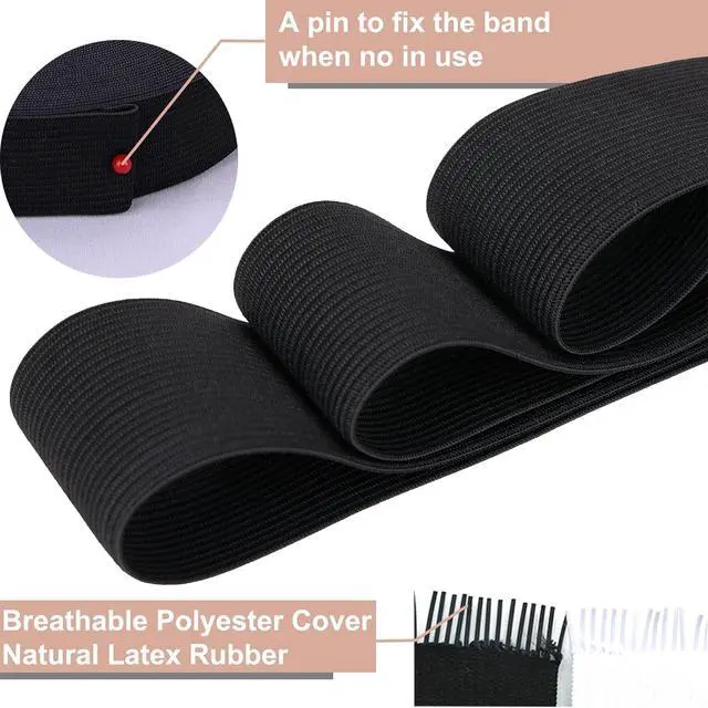 Alt view image 3 of 6 - XKDOUS Elastic Band for Sewing, 0.6 Inch 14 Yards, Black | Knit Elastic Bands for Sewing Waistband Clothes and Pants Waist, High Elasticity