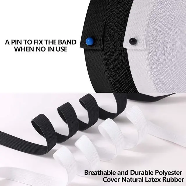 Alt view image 4 of 6 - XKDOUS Elastic Band for Sewing, 0.6 Inch 14 Yards, Black | Knit Elastic Bands for Sewing Waistband Clothes and Pants Waist, High Elasticity